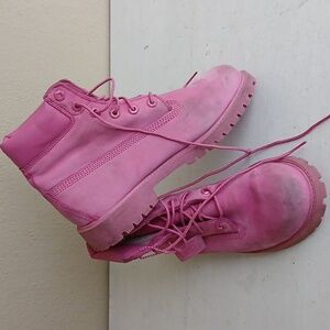 Timberland Women’s Pink Leather Boots Size 5.5